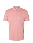 Selected Slhfave Zip Ss Polo Noos Rosa
