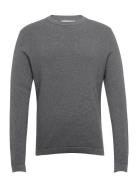 Selected Slhrocks Ls Knit Crew Neck W Grå