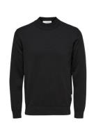 Selected Slhrobert Ls Knit Mock Neck Svart