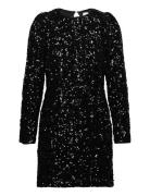 Selected Slfcolyn Ls Short Sequins Dress B Svart