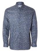 Selected Slhslim-Ethan Shirt Ls Aop Noos Blå