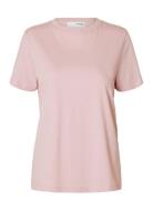 Selected Slfmyessential Ss O-Neck Tee Noos Rosa