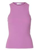 Selected Slfanna O-Neck Tank Top Noos Lila