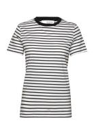 Selected Slfmyessential Ss Stripe O-Neck Tee Noos Svart