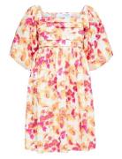 Selected Slfdorita 2/4 Aop Short Dress B Orange