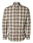 Selected Slhslimowen-Brushed Shirt Ls D Brun