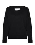 Selected Slfmaline Ls Knit V-Neck Noos Svart