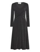 Selected Slfrue Ls Midi Glitter Dress Svart