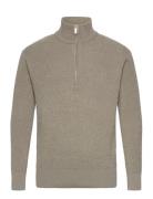 Selected Slhrodney Ls High Neck Half Zip Khaki Green