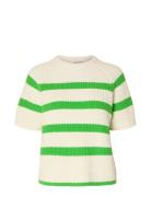 Selected Slfbloomie Ss Knit O-Neck Noos Vit