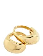 Pilgrim Harrison Rings, 2-In-1 Set, Gold-Plated Guld