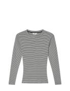 Mads Nørgaard 2X2 Cotton Stripe Tuba Tee Ls Vit