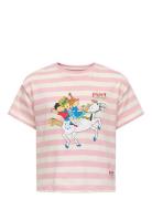 Kids Only Kmgpippa Life S/S Boxy Printed Tee Jrs Rosa