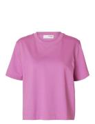 Selected Slfessential Ss Boxy Tee Noos Rosa