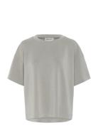 My Essential Wardrobe Hellemw Emb Boxy Tee Grå