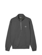 Mads Nørgaard Standard Half Zip Logo Sweat Grå