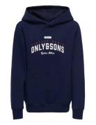 ONLY & SONS Osjceres Reg Vintage Print Hood Swt Noos Marinblå
