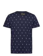Polo Ralph Lauren Allover Pony Cotton Jersey Sleep Shirt Marinblå