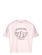 Mango Short-Sleeved Printed T-Shirt Rosa