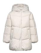 Mango Hood Puffer Coat Kräm