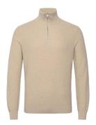 Mango Microstructure Sweater With Zipper Collar Beige