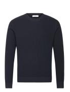 Mango Fine Rib-Knit Cotton Sweater Marinblå