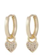 SNÖ Of Sweden Lovely Ring Pendant Crystal Heart Ear Guld