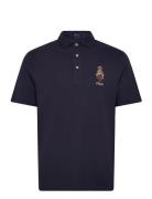 Polo Ralph Lauren Custom Slim Polo Bear Mesh Polo Shirt Marinblå