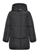 Mango Hood Puffer Coat Svart