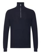 Mango Microstructure Sweater With Zipper Collar Marinblå