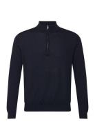 Mango 100% Merino Wool Sweater With Perkins Collar Marinblå
