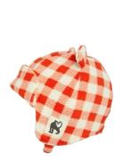 Mini Rodini Gingham Aop Fleece Hat Röd