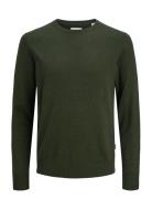 Jack & J S Jjeemil Knit Crew Neck Noos Khaki Green