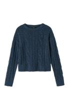 LMTD Nlfnaible Ls Short Knit Blå