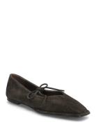 ALOHAS Sway Suede Tan Leather Ballet Flats Brun