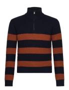 Mango Knitted Sweater With Perkins Neck Marinblå