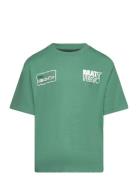 Mango Printed Embossed Letters T-Shirt Grön
