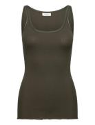 Rosemunde Rwbelle Silk U-Neck Strap Elastic T Khaki Green