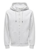 ONLY & SONS Onsceres Life Zip Thr. Hoodie Sweat Grå