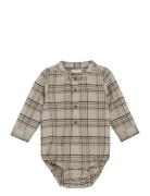 Minymo Body Ls Check Beige