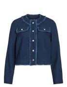 Vila Vioaklynn O-Neck L/S Denim Jacket Marinblå