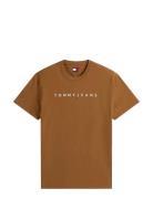 Tommy Jeans Tjm Reg Linear Logo Tee Ext Brun