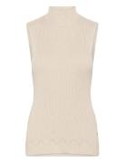 Cream Crdela Knit Sleeveless Turtleneck Beige