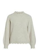 Vila Vinikolina O-Neck L/S Knit Top - Noos Kräm