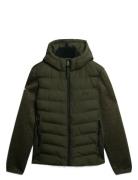 Superdry Hooded Storm Knit Hybrid Jkt Khaki Green