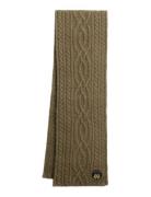 Superdry Cable Luxe Knit Scarf Khaki Green