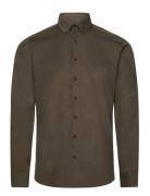 Lindbergh Fine Corduroy Shirt L/S Khaki Green