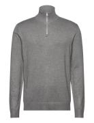Lindbergh Half Zip Mélange Knit Grå