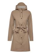 Rains Curve Long Jacket W3 Beige