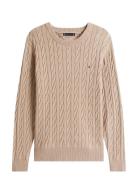 Tommy Hilfiger Classic Cotton Cable Crew Neck Beige